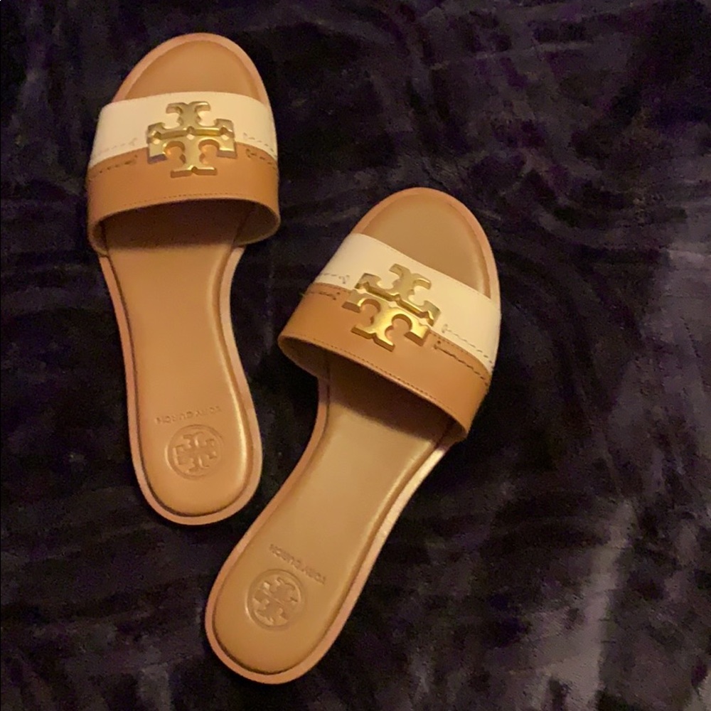 Tory Burch Two Tone Slide Sandals